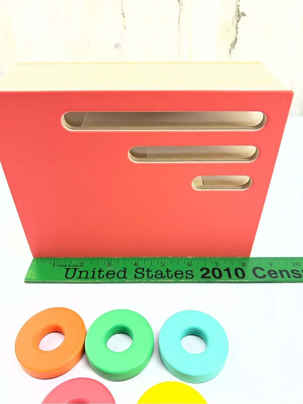 Lovevery Count and Slide Ring Chute Montessori Inspired Wooden Fine Motor Toy